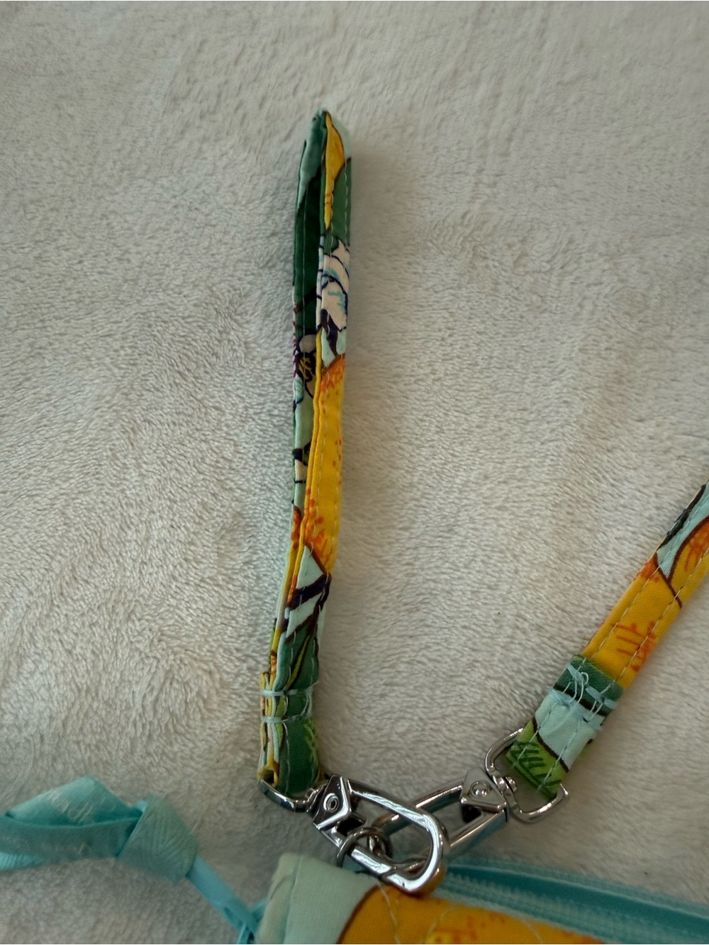 Vera Bradley Lemon Floral Quilted Crossbody - Yellow & Mint - Picture 3 of 7